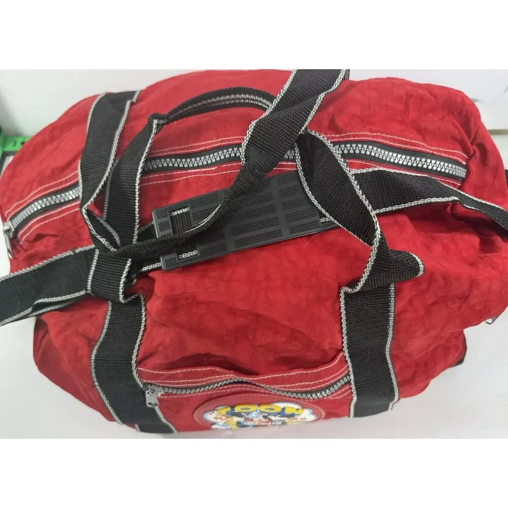 Disney Mickey Mouse Toon Duffle Bag Red Black Gym Weekender Travel  Strap